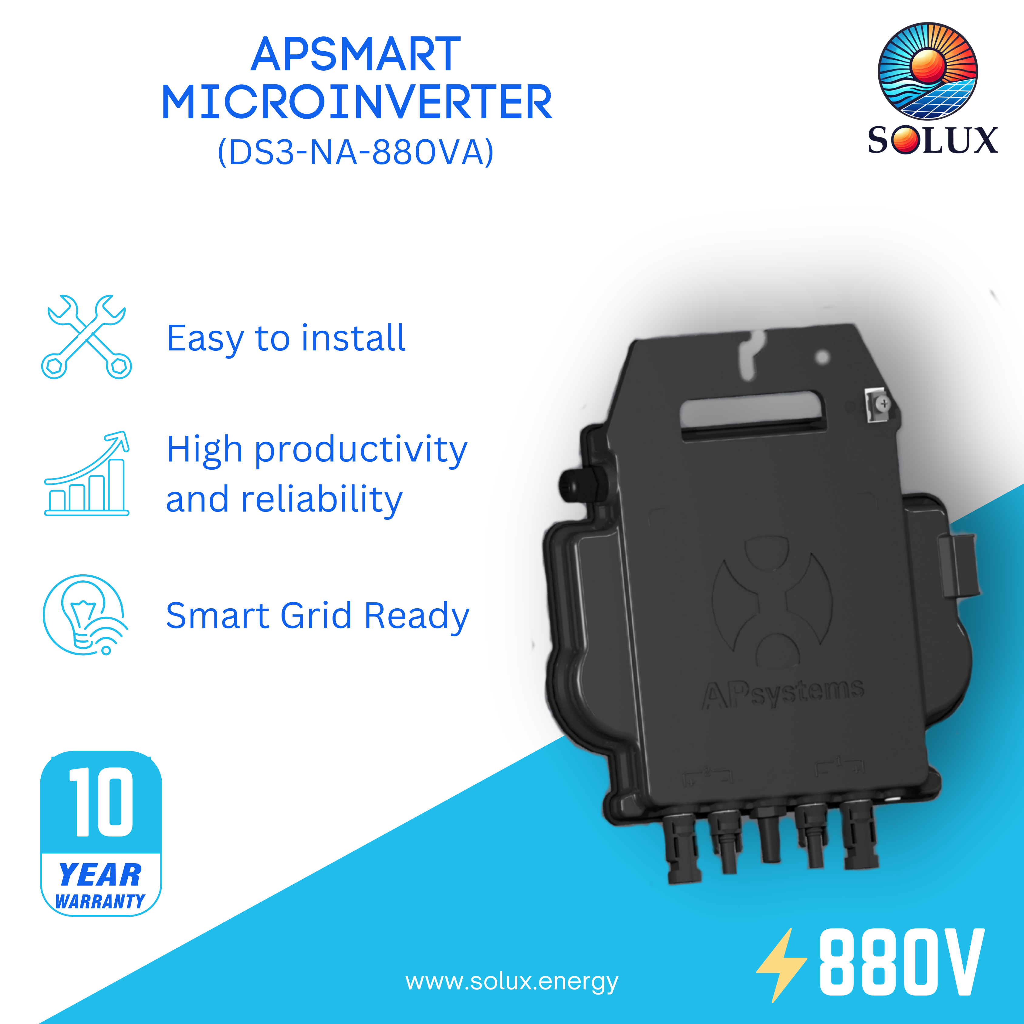 This is an image of APSystems Microinverter 880Watts Dual Microinverter